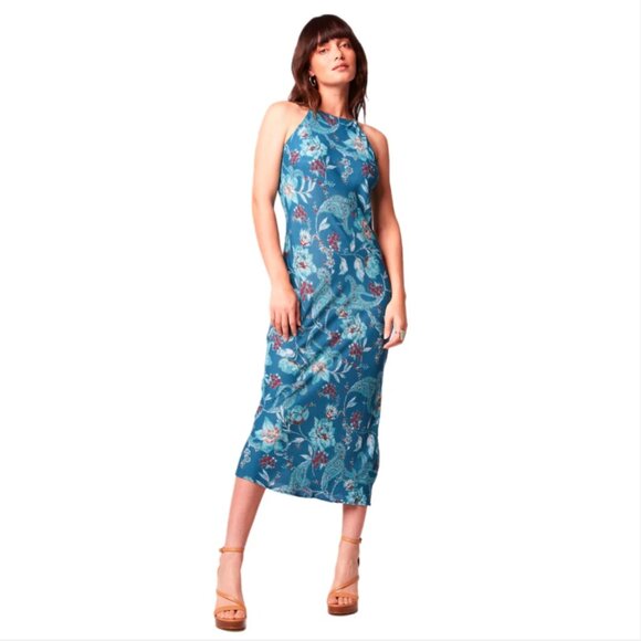 Band of Gypsies Dresses & Skirts - A4. XS - BOG Band of the Free - Floral Deep Teal Sleeveless Midi Dress NEW